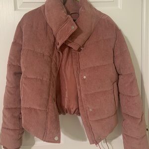 Pink Corduroy Puffer Jacket💕